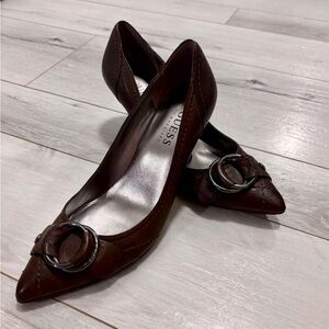 Guess Women's Dark Brown Leather Heels
